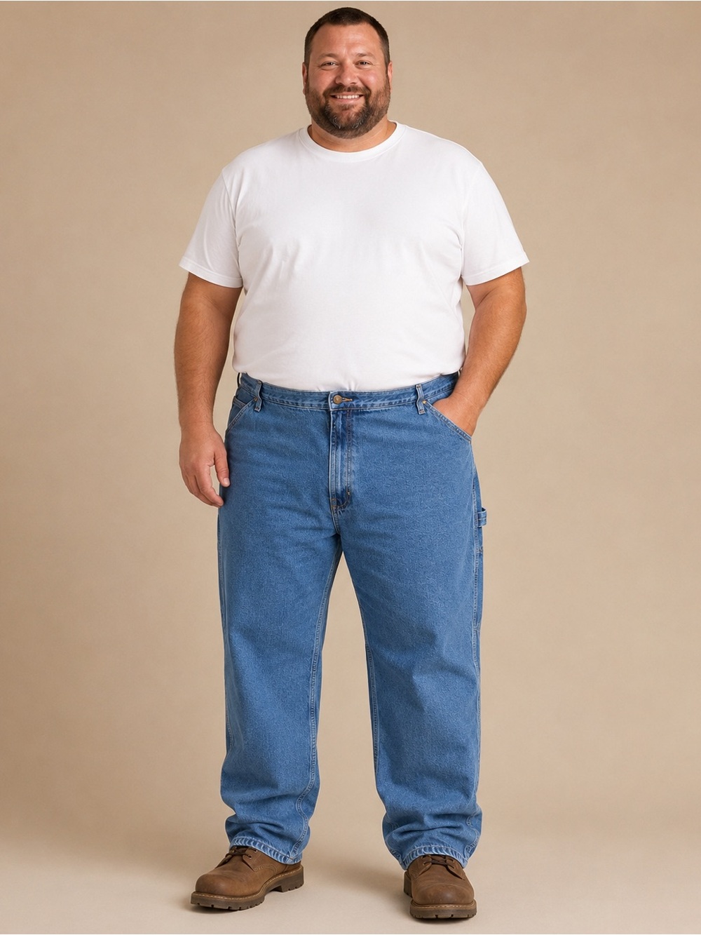 Full Blue Men’s Carpenter Jeans 48x32 NWT Blue Denim Work Pants 100% Cotton